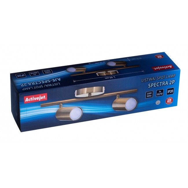Activejet SPECTRA double gold ceiling wall lamp strip spotlight GU10 for living room Activejet SPECTRA double gold ceiling wall lamp strip spotlight GU10 for living room