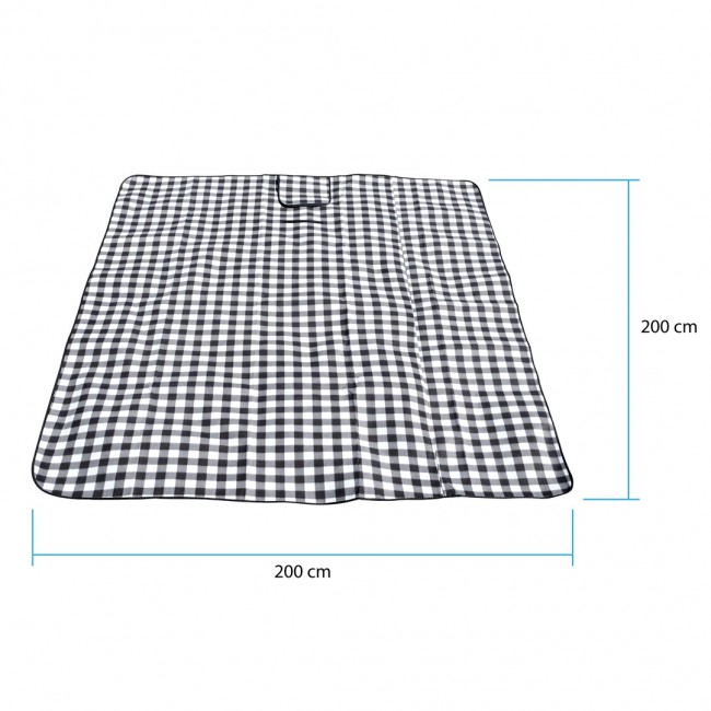 PROMIS Picnic Blanket, Green Stripes, 200 cm x 150 cm