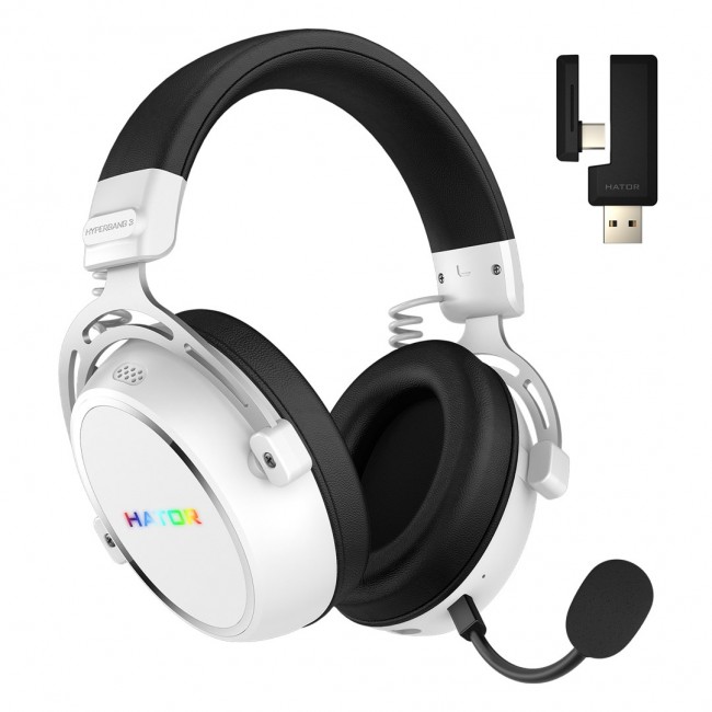 HATOR Hypergang 3 Wireless Headset Head-band Gaming USB Type-C / USB Type-A Bluetooth White