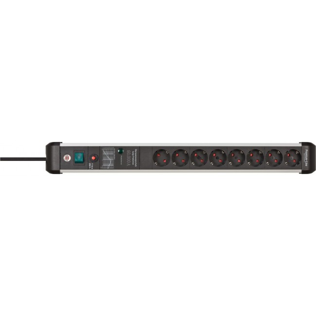 Brennenstuhl surge strip, aluminum, black