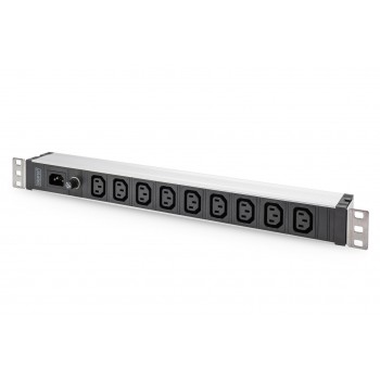 Digitus Socket strip with aluminum profile, 9-way, IEC C14 input