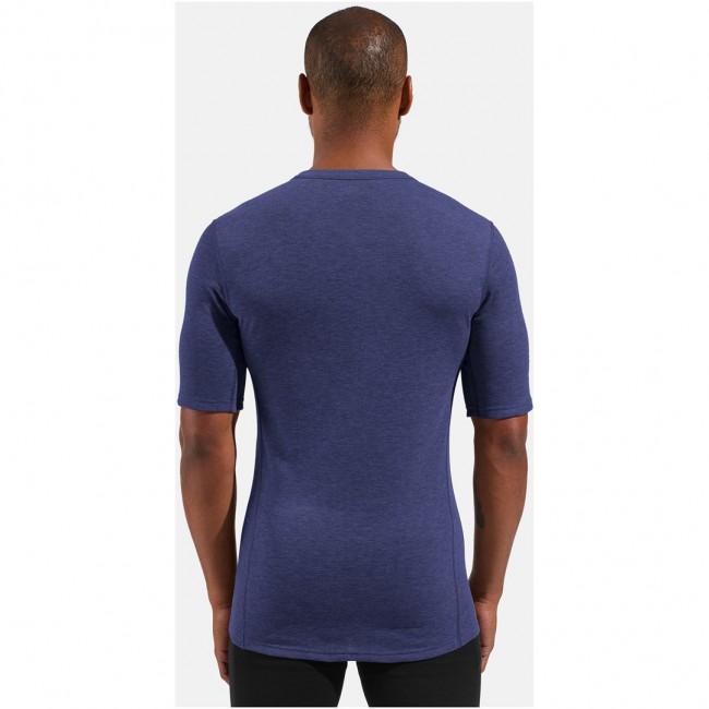 Bielizna termoaktywna z d ugim rękawem Odlo BL TOP crew neck s/s ACTIVE WARM niebieska M