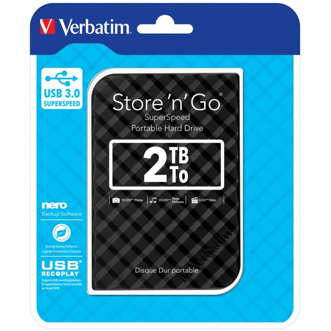 Verbatim Store 'n' Go USB 3.0 Hard Drive 2TB Black