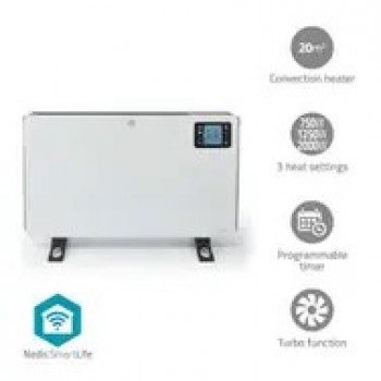 Grzejnik elektryczny Nedis SmartLife HTCO50WTW 2000W Bia y