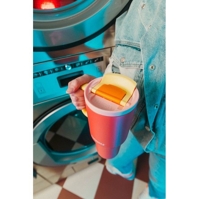 Thermal mug with telescopic straw Kambukka Rio Tumbler 950ml Pink Papaya