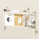 Ergo Office desk divider / organizer, max load 10kg, white and cork board, width 1250mm, white, ER-300 W