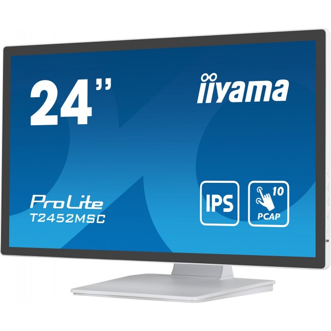 iiyama ProLite 23.8 PCAP 10pt touchscreen monitor featuring IPS panel technology, Edge-to-Edge glass design and anti fingerprint coating iiyama ProLite 23.8 PCAP 10pt touchscreen monitor featuring IPS panel technology, Edge-to-Edge glass design and anti fingerprint coating
