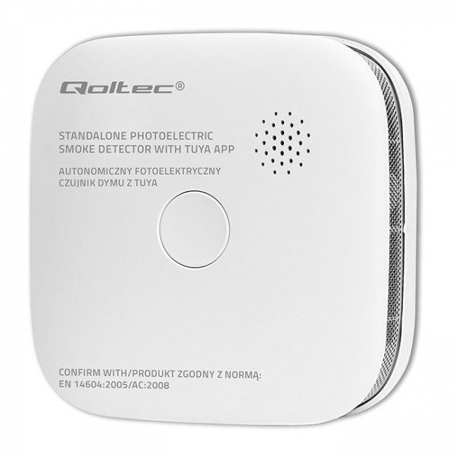Qoltec 52579 Wireless smoke detector with battery | Tuya | Wi-fi | sensor service life 10 years | alarm 85dB | LED
