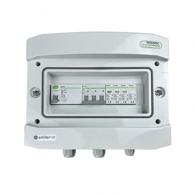Switchgear attached AC hermetic IP65 EMITTER with surge arrester AC Noark type 1+2, 40A 3-F, RCD type A 63A/300mA