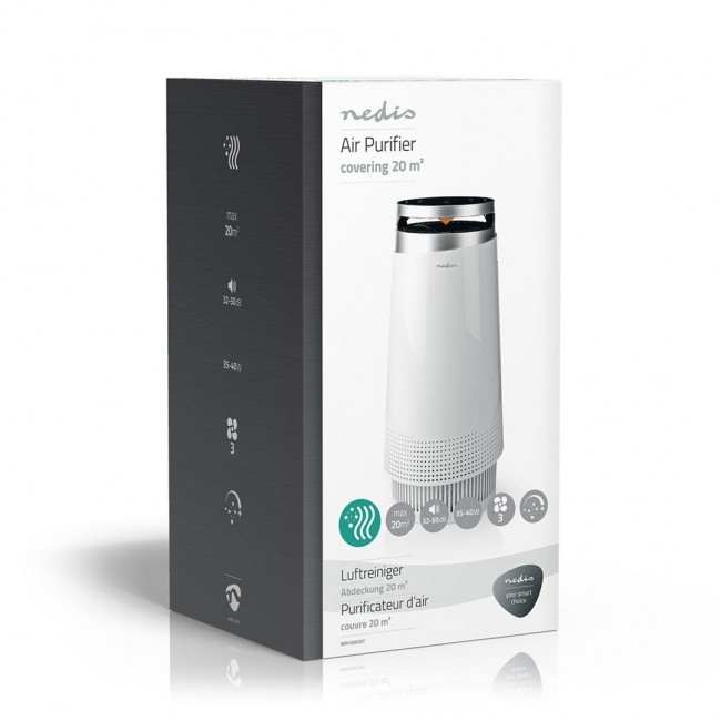 Nedis AIPU100CWT air purifier 20 m 50 dB 35 W Black, White Nedis AIPU100CWT air purifier 20 m 50 dB 35 W Black, White