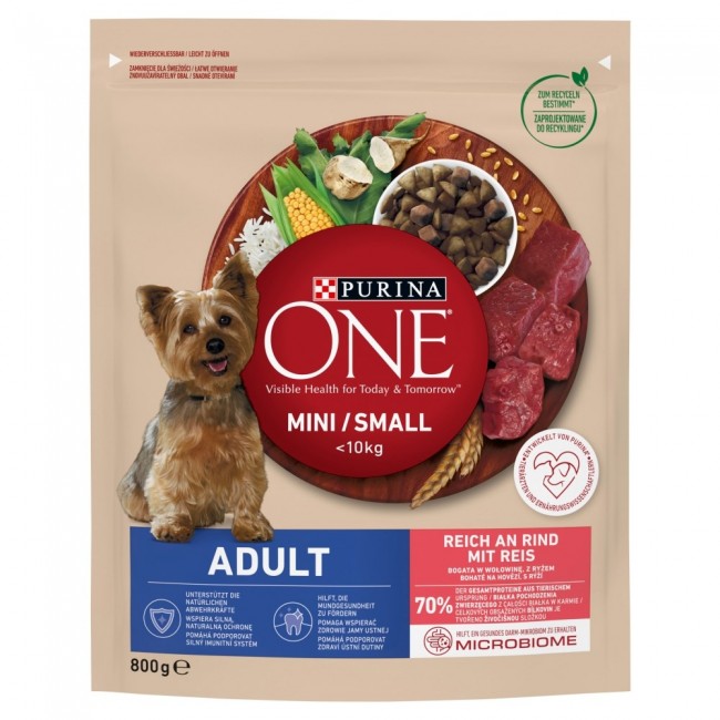 PURINA One Mini Adult Beef, Rice - Dry Dog Food - 800 g PURINA One Mini Adult Beef, Rice - Dry Dog Food - 800 g