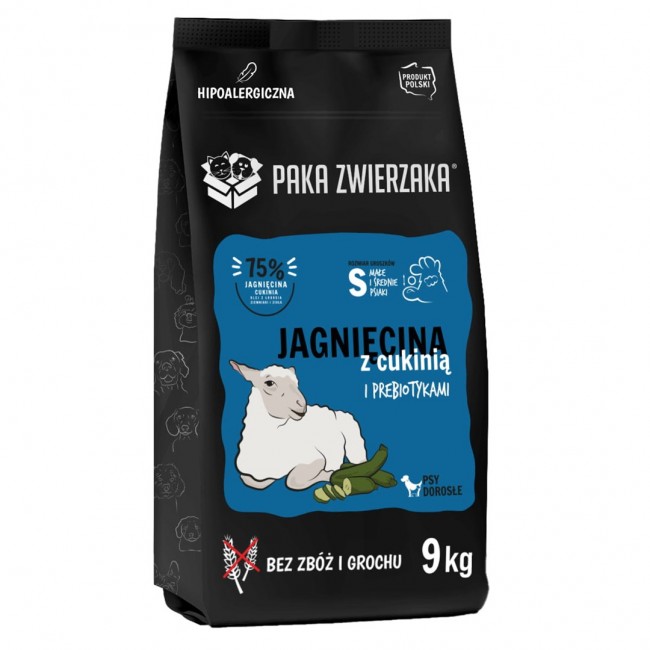 PAKA ZWIERZAKA Lamb with zucchini S - dry dog food - 9kg PAKA ZWIERZAKA Lamb with zucchini S - dry dog food - 9kg