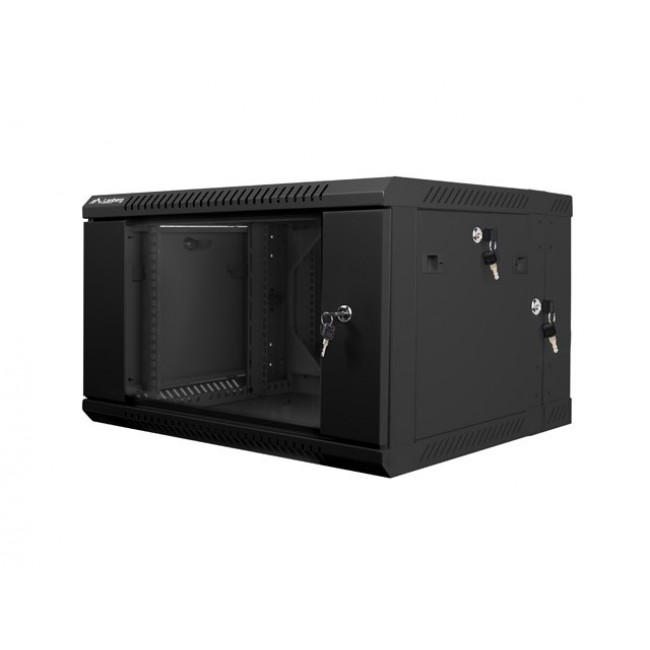 Lanberg WF02-6606-10B rack cabinet 6U Wall mounted rack Black