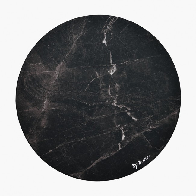 Arozzi Zona Round Floor Pad Black, Marble colour Microfibre, Rubber