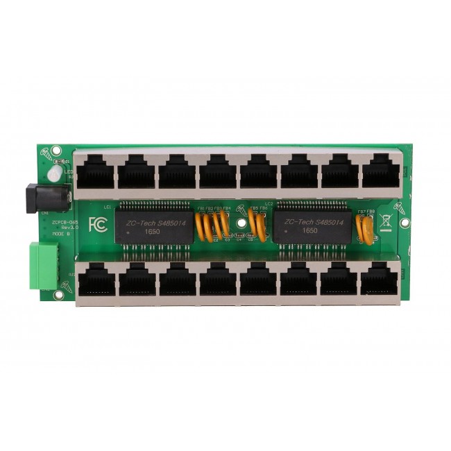 Extralink Gigabit PoE Injector 8 Port 8x 1000Mb/s RJ45, Mode B