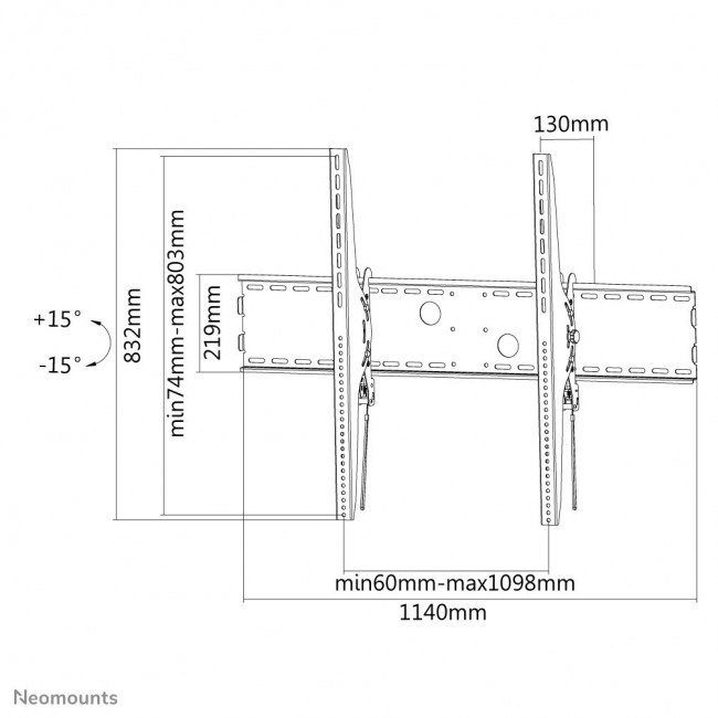 Neomounts LFD-W2000 TV mount wall 60-100