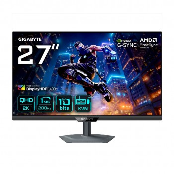 GIGABYTE M27Q2 QD 27 QHD Gaming Monitor - 2560 x 1440, 200Hz, 1ms, 350 cd/m , FreeSync Premium, Display HDR400, HDMI 2.0, Displayport 1.4