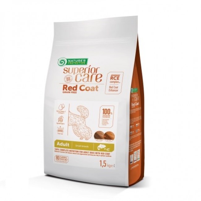 NATURE'S PROTECTION Superior Care Red Coat Adult Small breed Grain free Salmon - dry dog food - 1,5kg