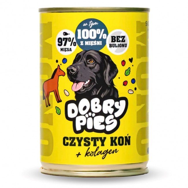 DOBRY PIES Mono Pure Horse + Collagen wet dog food 400g