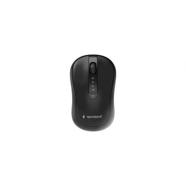 Gembird MUSW2-4B-01 Dual-mode wireless mouse (2.4G + BT), 1600 DPI, 4-button, black