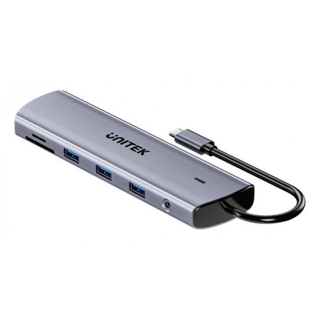 UNITEK D1113BGY01 interface hub 2 x USB 3.2 Gen 2 (3.1 Gen 2) Type-C 1000 Mbit/s Grey