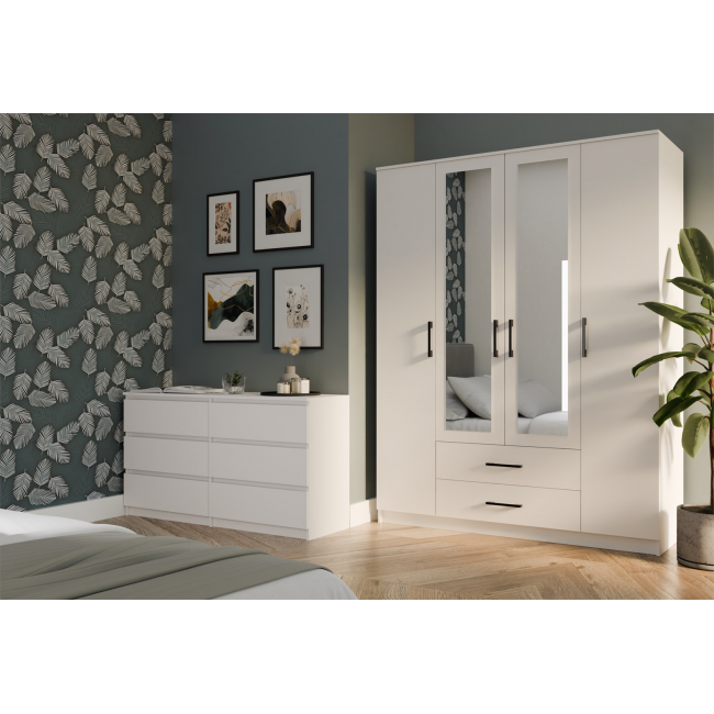 Topeshop ROMANA 160 BIEL bedroom wardrobe/closet 11 shelves 4 door(s) White Topeshop ROMANA 160 BIEL bedroom wardrobe/closet 11 shelves 4 door(s) White