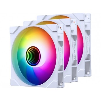 PHANTEKS M25 Gen2 PWM D-RGB Fan 3-Pack - Reverse Blade, 140mm, white