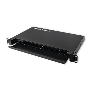 Qoltec 54480 Fiber optic switch board on sliding ODF rail | 24 ports | SC / SX