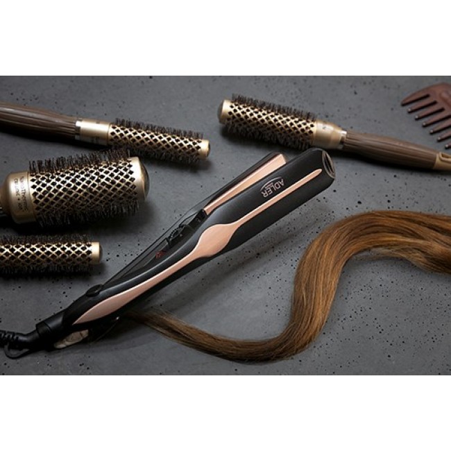 Adler AD 2318 hair styling tool Straightening iron Warm Black, Coral 120 W