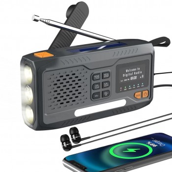 Extralink RADIO AWARYJNE BLUETOOTH SOLARNE Z KORBKA DYNAMO POWERBANK 4000MAH Z LATARKA SOS BT-4000 Portable Analog & digital Black, Orange
