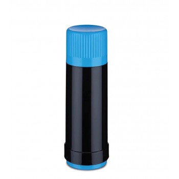 ROTPUNKT Glass-lined vacuum flask, 0.500 L capacity, black/kingfisher blue