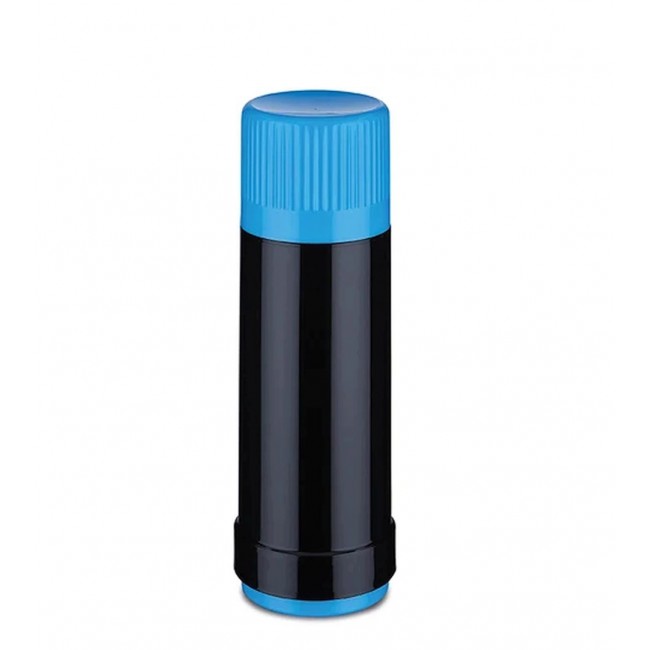 ROTPUNKT Glass-lined vacuum flask, 0.500 L capacity, black/kingfisher blue
