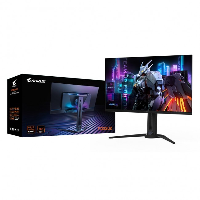 GIGABYTE AORUS FO32U2 32 OLED Gaming Monitor - 3840 x 2160(UHD), 240Hz, 0.03ms, KVM, 250 cd/m2, FreeSync Premium Pro, DisplayHDR True Black 400, HDMI 2.1