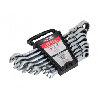 AW COMBINATION WRENCH WITH SIN. WRIST. KPL. 8pcs 8-22mm