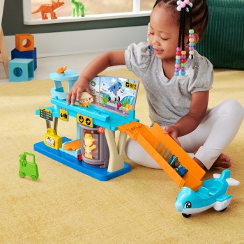 Fisher-Price Little People Everyday Adventures Airport Toddler Playset, Airplane & 3 Play Pieces
