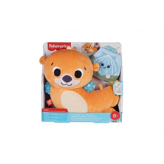 Fisher-Price 2-in-1 Rockin Tummy Time Otter Plush Toy with Soft Book for Newborn Sensory Play Fisher-Price 2-in-1 Rockin Tummy Time Otter Plush Toy with Soft Book for Newborn Sensory Play