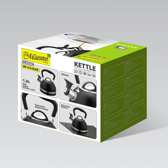 Maestro MR-1336 (MR-1336-BLACK) kettle 1.8 L Black Maestro MR-1336 (MR-1336-BLACK) kettle 1.8 L Black