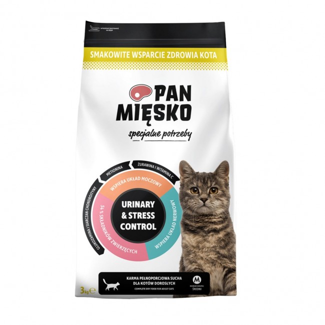 PAN MIĘSKO Urinary & Stress Control Turkey - dry cat food - 3kg PAN MIĘSKO Urinary & Stress Control Turkey - dry cat food - 3kg