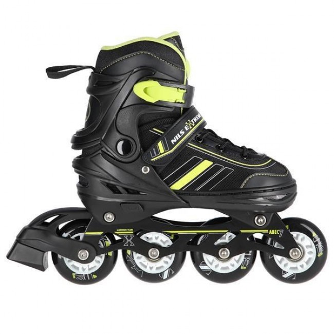 NILS EXTREME NH18191 2IN1 INLINE SKATES BLACK/LIME SIZE. M (34-38) WITH INTERCHANGEABLE HOCKEY SKATES