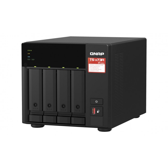 QNAP TS-473A NAS Tower Ryzen Embedded V1500B 8 GB DDR4 0 TB QNAP Turbo System Black