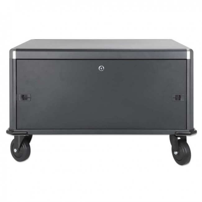 Manhattan Laptop Charging Cabinet Desktop via AC Adapter (EU) 20-bay, Install device's AC Adapter (power cables) into unit, Suitable for ALL laptops (to 16
