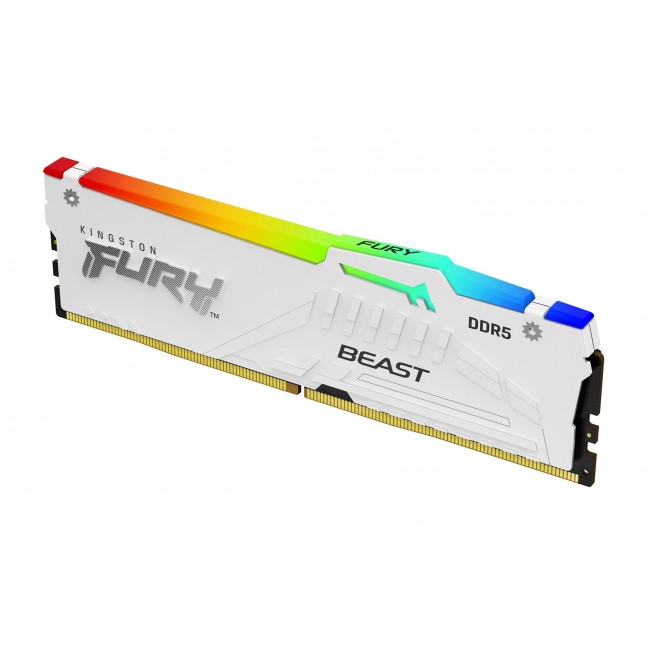 Kingston Technology FURY Beast 128GB 5600MT/s DDR5 CL40 DIMM (Kit of 4) White RGB XMP Kingston Technology FURY Beast 128GB 5600MT/s DDR5 CL40 DIMM (Kit of 4) White RGB XMP
