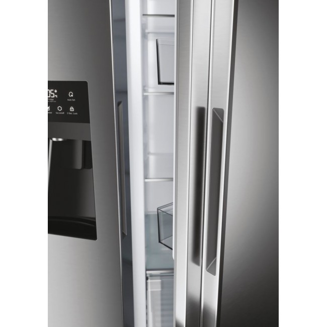 Haier SBS 90 Serie 5 HSR5918DIMP Free-standing double-sided fridge-freezer combination 511 l D Platinum, stainless steel Haier SBS 90 Serie 5 HSR5918DIMP Free-standing double-sided fridge-freezer combination 511 l D Platinum, stainless steel