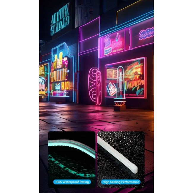 Vention Silicone Neon LED strip with IR remote control and 12V DC power supply, 5m