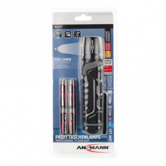 Ansmann M900P Black Hand flashlight LED