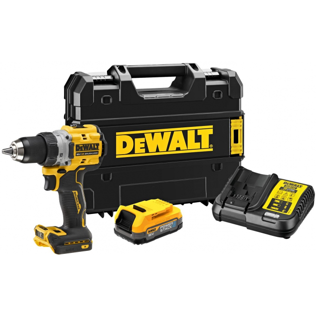 DEWALT WIERTARKO-WKRĘTARKA UDAROWA 18V 90Nm 1x1,7Ah POWERSTACK BL TSTAK DCD805E1T DEWALT WIERTARKO-WKRĘTARKA UDAROWA 18V 90Nm 1x1,7Ah POWERSTACK BL TSTAK DCD805E1T