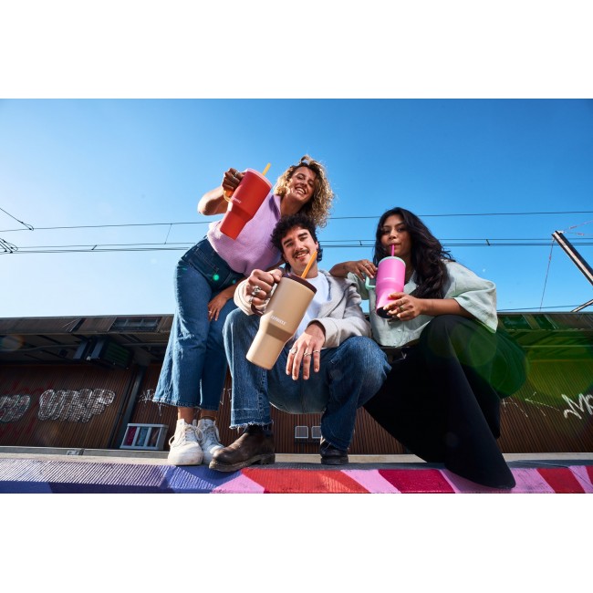Thermal mug with telescopic straw Kambukka Rio Tumbler 950ml Pink Papaya