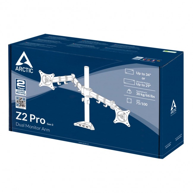 ARCTIC Z2 Pro (Gen 3) - Dual Monitor Arm with USB 3.0 Hub ARCTIC Z2 Pro (Gen 3) - Dual Monitor Arm with USB 3.0 Hub