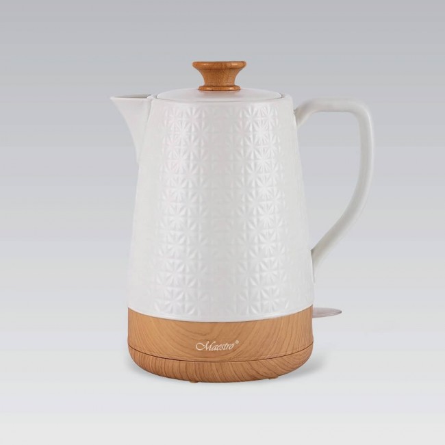 Maestro MR-076 electric kettle 1.8 L 1800 W White, Wood