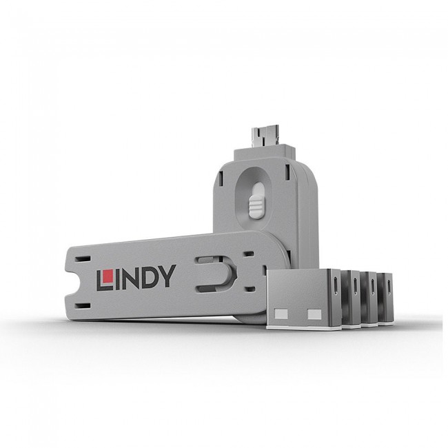 Lindy USB Port Blocker - Pack of 4, Colour Code: White Lindy USB Port Blocker - Pack of 4, Colour Code: White